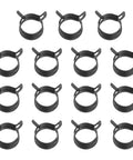 Spring Band Hose Clamps For 18 To 20 Mm Hose OD 15 Pack Corrosion Resistant 65Mn Steel Zinc Plated Vacuum Constant Tension Clips