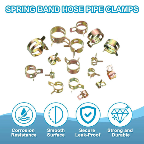 Spring Band Hose Clamps For 20 To 24 Millimeter Hose OD Pack Of 30 Vacuum Constant Tension Clips for fuel line air hose water pipe