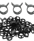 Twenty Pack 3/8 Inch Inner Diameter Spring Band Hose Clamps For Fuel Line Water Pipe And Air Hose, 9.7mm Band Width, Black Finish