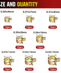 90Pcs 6 To 16 Millimeter Spring Band Hose Clamps Assortment Kit Galvanized Carbon Steel Vacuum Hose Clips Constant Tension Clamps