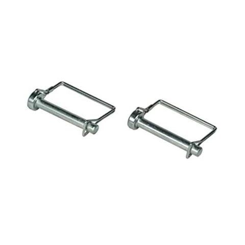 Kit di perni di fissaggio a molla per ganci di traino e accessori per rimorchi, Model : set di perni di ricambio in metallo resistente, visto dall'alto.