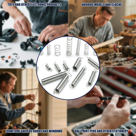 Spring Bundle Kit With 400 Pieces Across 20 Sizes Of Compression And Extension Springs Zinc Plated Steel For Appliances And DIY Projects