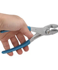 Spring Clamp Pliers Universal Radiator Hose Clamp Pliers 0.6 Inch Multi Directional Hose Clamp Tool in hand, blue handles