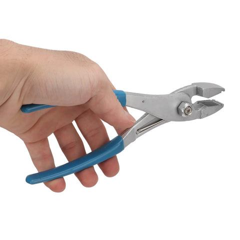 Spring Clamp Pliers Universal Radiator Hose Clamp Pliers 0.6 Inch Multi Directional Hose Clamp Tool in hand, blue handles