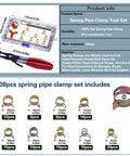 108 Piece Spring Pipe Clamp Set With Clamp Tools, Nine Sizes From 6mm To 18mm, Durable Stainless Steel Construction