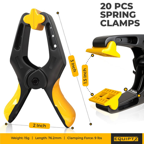 Spring Clamps For Backdrop Stands And Tarps 3 Inch Jaw Clamps With 1.5 Inch Mouth Opening 20 Pack For Pool Covers Crafts