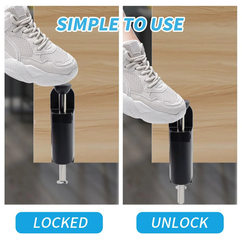 Spring Loaded Sliding Door Lock Black Heavy Duty Foot Operated Kick Lock Zinc Alloy For Sliding Glass Doors and Patio Doors