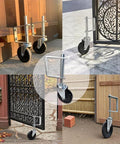 4 Inch Spring Gate Caster For Wooden Doors And Fences Heavy Duty Wheel With Thickened Brackets Black Hard Rubber in various installations