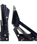 Spring Hinge 90 Degree Folding Lifting Bracket for Sofa Bed and Cabinet Doors, cold rolled steel, black finish, front view