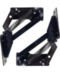 Spring Hinge 90 Degree Folding Lifting Bracket For Sofa Bed And Cabinet Doors Durable Cold Rolled Steel Black, front view