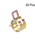 Spring Band Type Hose Clamp 12mm Inner Diameter Fits 12.5-13.2mm Outer Diameter Hose 65Mn Steel Zinc Plated 50 Pieces