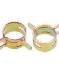 Spring Band Type Hose Clamp 12mm Inner Diameter Fits 12.5-13.2mm Outer Diameter Hose 65Mn Steel Zinc Plated Wear Resistant Corrosion Resistant