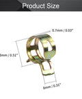 Close-up of 13mm spring hose clamp from 50 Piece 13mm Half Inch Spring Hose Clamps Kit For Low Pressure Air Lines, highlighting dimensions 13mm and 8mm.