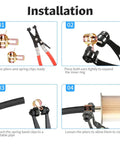 Installation steps for 10 Pcs Spring Band Type Hose Clamps 7mm ID 0.28in 12mm Wide Manganese Steel Galvanized Rustproof Kits.