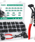 365 Piece Spring Hose Clamps Kit 6 To 25mm With 45 Degree Plier Constant Tension Clamps for fuel lines and vacuum hoses