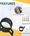 142-Piece Spring Hose Clamps Set For Automotive Projects, 6mm To 20mm Range, showing clamp features and material