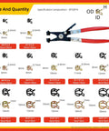 242 Piece Set Spring Band Hose Clamp Assortment Kit 6 To 25 Mm With Hose Clamp Pliers Black And Color Zinc Plated Hose Clips