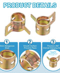 Spring Band Hose Clamps For 7-8.2 Mm OD Hose 50 Pack Corrosion-Resistant 65Mn Steel Vacuum Constant Tension Band Clips