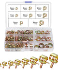 90 Pcs Spring Hose Clamps Assortment Kit With Eight Sizes 6 To 16 Mm Leakproof Fuel Line Clamps for motorcycles and automotive use