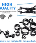 Assorted Spring Hose Clamps Kit, 140 Pcs, 6 To 22 Mm Range, black 65Mn steel clips with professional tubing clamp not included.