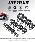 90Pcs 6-25mm Spring Hose Clamps Kit For Auto Gearheads with sturdy black small clamps, anti-corrosion steel, various sizes visible.