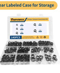 Assorted Spring Hose Clamps Kit 6mm 7mm 9mm 10mm 11mm for automotive fuel air water silicone and vacuum hoses in storage case