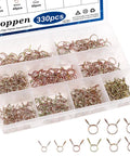 330Pcs Nine Size Spring Hose Clamps Set 5mm To 13mm Galvanized 65Mn Spring Clips Assortment Kit For Fuel Line Water Pipe