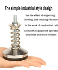 Close-up of Split Type Heavy-Duty Spring Isolator Floor Standing Base for Workbenches and Machines, 3.15 Inch Diameter, held in hand