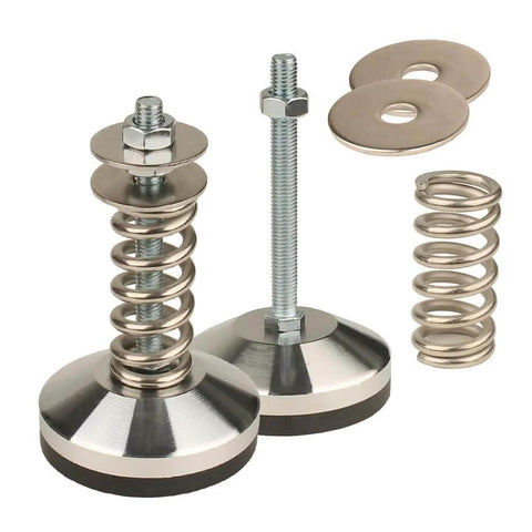 Split Type Heavy-Duty Spring Isolator Floor Standing Base for Workbenches and Machines, 3.15 Inch Diameter Base, M10 Thread, 1500 Lb Capacity