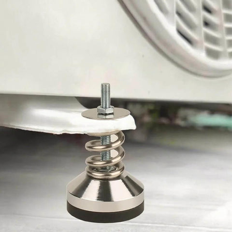 Heavy-Duty spring isolator with adjustable leveling feet and floor-standing base, 1.97 inch diameter, M8 threads, installed view