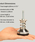 Heavy-Duty spring isolator with adjustable leveling feet and floor-standing base, 1.97 inch diameter, M8 threads held in hand
