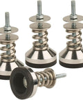 Heavy-Duty spring isolator with adjustable leveling feet and floor-standing base, 1.97 inch diameter, M8 threads, front view