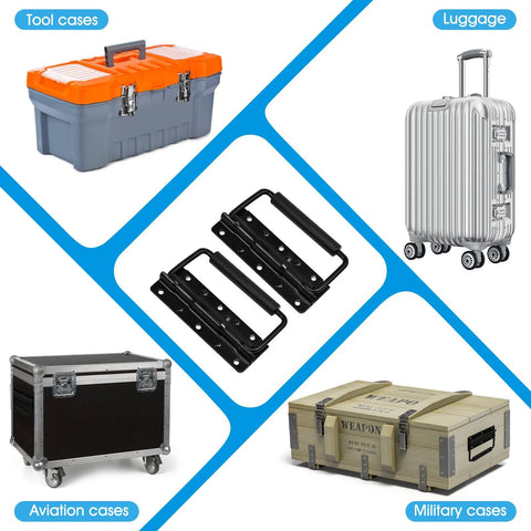 Two Pack Heavy Duty Spring Loaded Surface Mount Handles for Tool Boxes Chests Cabinets Cases and Speakers with corrosion resistance