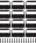 Spring Loaded Handle Set 4.9 Inch Heavy Duty Surface Mount Chest Handles With Rubber Grip Durable Cast Iron Construction Featuring Rust Resistant Black Coating Includes 12 Handles And 48 Screws For Toolbox Chest Or Cabinet Applications