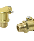 Spring Loaded Copper Oil Cup Caps For Grease Lubrication M8x1 Male Thread 4 Pack With Flip Caps shown in close-up view