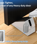 Heavy Duty Door Stopper 3 Inch Tall Adjustable Spring Loaded Door Stop Wedge With Non Slip Rubber Grip Top And Bottom
