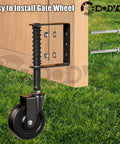 4 Inch Spring Loaded Swivel Gate Caster With Shock Absorbing Spring 360 Degree Rolling 220 Lb Capacity Black Finish installed