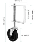 Gate Caster Wheel For 4 Inch And 5 Inch Heavy Duty Spring Loaded Gate Caster With Adjustable Bracket Universal Mount Plate