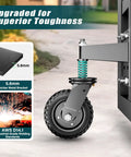 Heavy Duty Gate Wheel With 6 Inch Wheel Diameter, Spring Loaded Caster For Metal Tube And Large Wooden Gates, 550 Lb Capacity, Black, 1 Pack