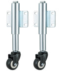 Spring Loaded Gate Caster Set Of Two With Two And A Half Inch PU Swivel Wheels Four Hole Mounting Plate Heavy Duty Farm Gate Rollers