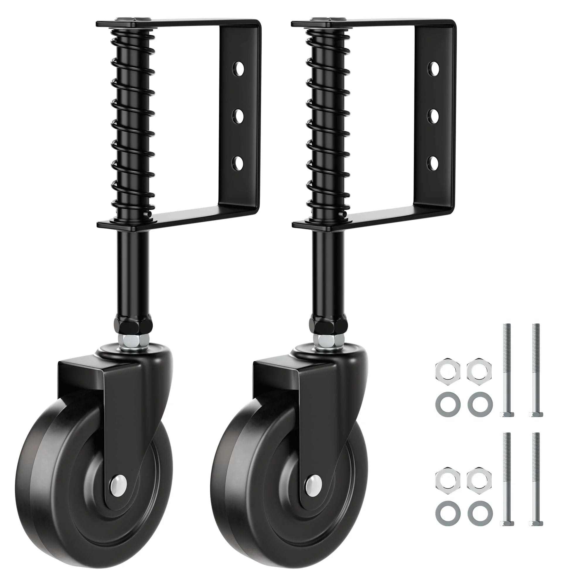 Spring-Loaded Gate Caster Wheel, 4-Inch, 220 lb, 2 Pack