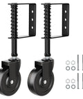 Four Inch Spring Loaded Caster Wheel Set For Gates And Fences, Heavy Duty Rubber Wheel With 360 Degree Rotation, nuts and bolts included