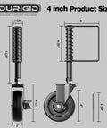 Diagram of Spring Loaded Gate Wheel 200 Lb Capacity For Wooden Fence Gates Side Break Caster Wheel Durable PP Material Outdoor Gate Wheel