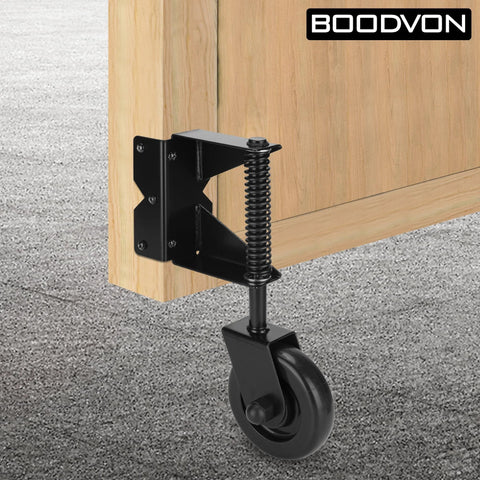 Heavy Duty Gate Wheel And Casters For Outdoor Wooden And Fence Gates Spring Loaded For Shock Absorption 360 Degree Swivel Left And Right Mounting
