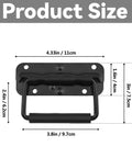Spring Loaded Chest Handle Set Of 2 With Rubber Grip Heavy Duty Stainless Steel folding handles dimensions diagram