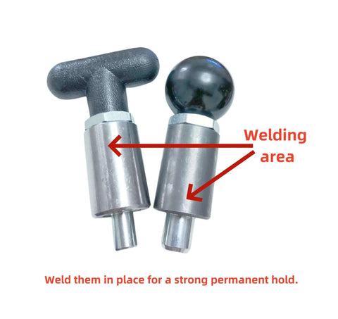 T knob Spring Loaded Pop Pin Spring Loaded Zinc Plated Steel Plunger with T-Handle and round nut, welding points marked