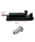 Spring Loaded Sliding Door Lock Black Heavy Duty Foot Operated Kick Lock Zinc Alloy For Sliding Glass Doors And Patio Doors Secure Latch shown with measurements