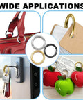 24 Pack Spring O Rings With Trigger Snap Buckles Keychain Rings For Bags And Purses, 1 Inch Alloy, in use with keys and luggage.