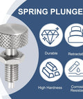 Heavy Duty Spring Plunger With Knurled Handle M10x1.5 Spring Return Knob Plunger 304 Stainless Steel Retractable Coarse Thread