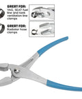 Spring Clamp Pliers Universal Radiator Hose Clamp Pliers 0.6 Inch Multi Directional for auto repair with strong jaws and blue grip